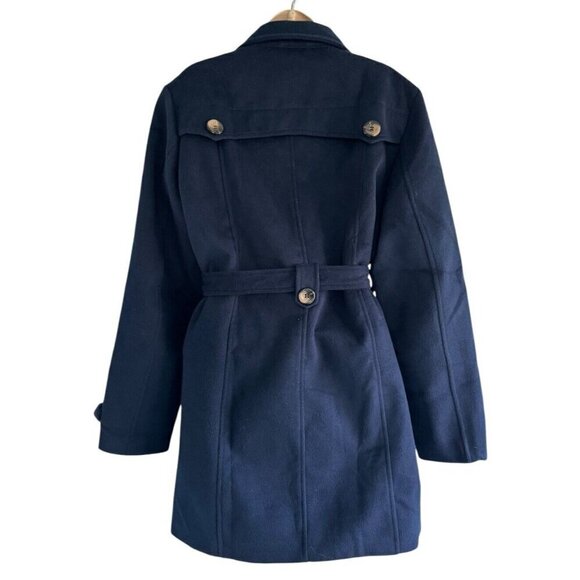 Wantdo Women's Sz XL Navy Blue Double Breasted Winter Trench Jacket Pea Coat - Picture 4 of 12